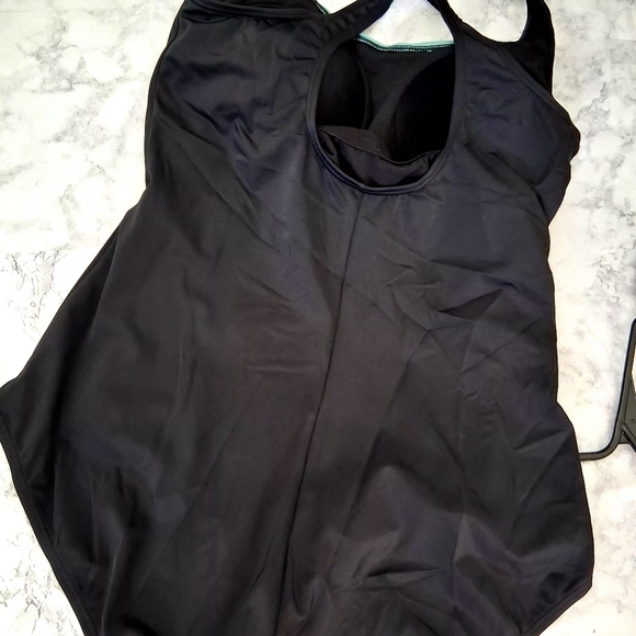 AQUABELLE Black and Blue Women's One-Piece Swimsuit Size 18W - Picture 9 of 11